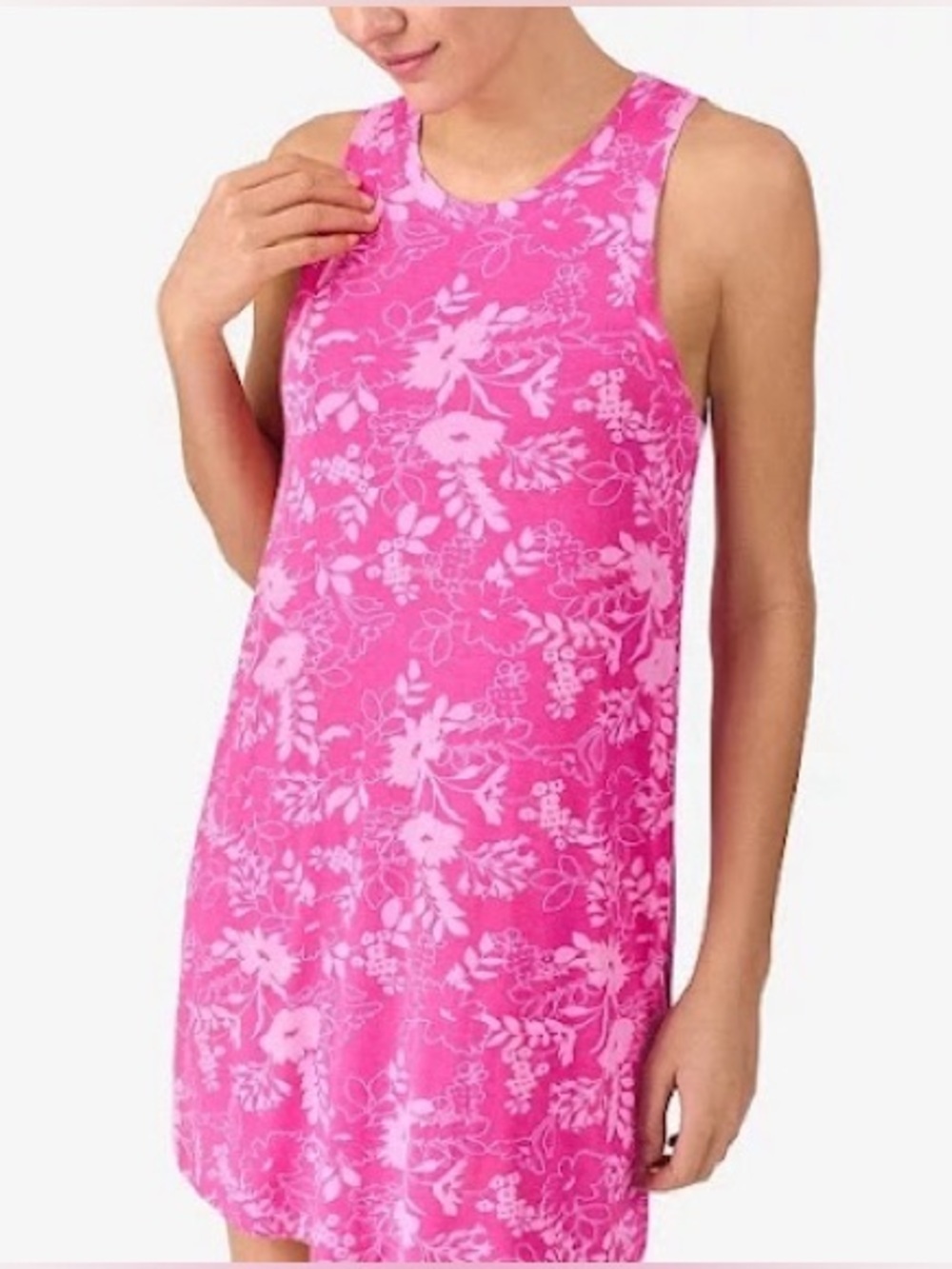 Sanctuary Sleeveless Modal Knit Nightgown Pink Floral Tank Sleep Dress NWT